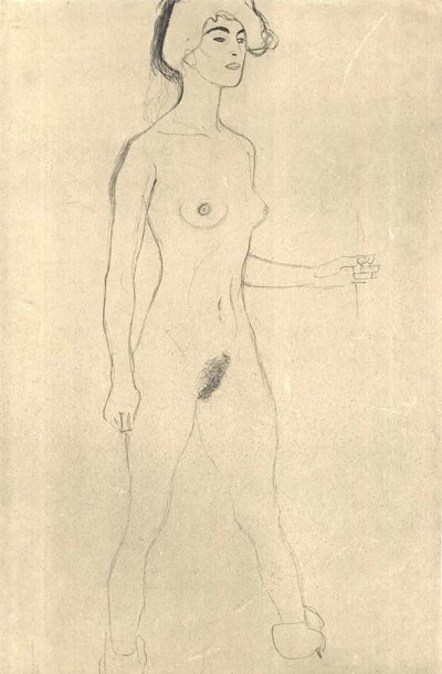 Walking Nude by Gustav Klimt